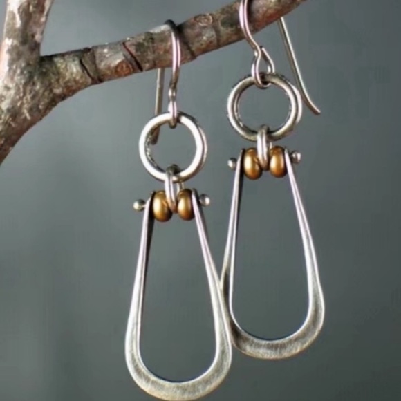 Sundance Jewelry - Sterling silver & brass handcrafted earrings 1”